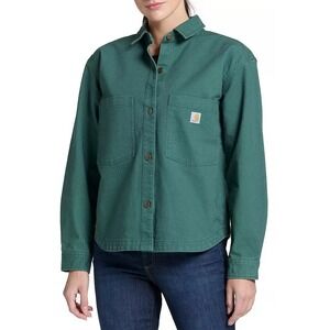 Carhartt Women's Relaxed Fit Washed Duck Chore Coat Jacket Green Large